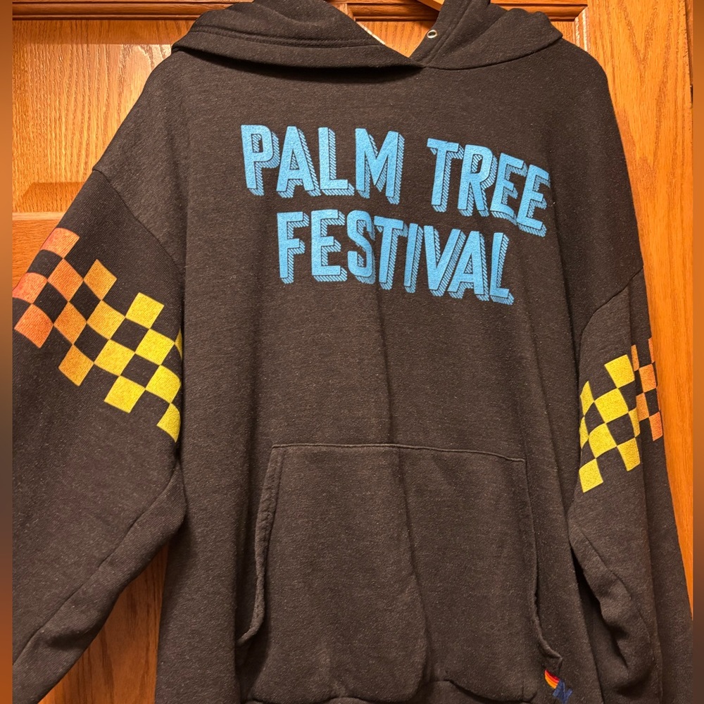 Avia Black Hoodie with Blue and Yellow Accents